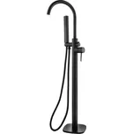 Laveo Volně stojící vanová baterie Pola se sprchovou soupravou - BAP_711S, černá mat