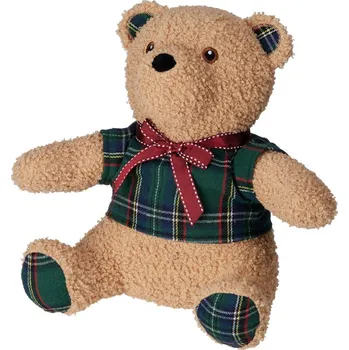 Vánoční dekorace Dveřní zarážka Teddy zelená, 24 x 16 cm