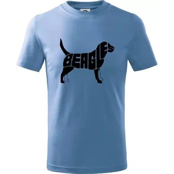 Bígl - nápis v těle - Tričko dětské bavlněné - 98 cm / 2 roky ( Pyžamově světlá modrá )