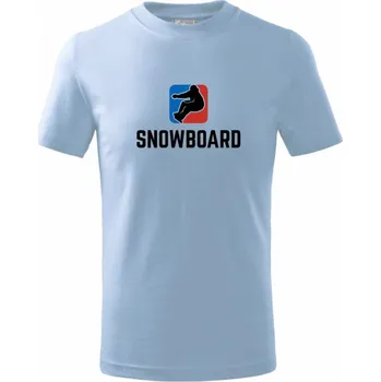 Snowboard logo - Tričko dětské bavlněné - 98 cm / 2 roky ( Pyžamově světlá modrá )