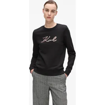 Dámská mikina MIKINA KARL LAGERFELD SIGNATURE SEQUINS SWEATSHIRT BLACK