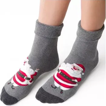 Dámské ponožky Dámské froté ponožky s Mikulášem - 38-40 / šedá