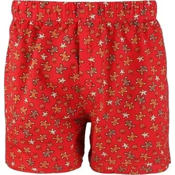 Pánské spodní prádlo Pánské vánoční trenky 004 - L / červená