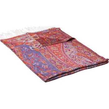 Šála Šála z viskózy a hedvábí červeno-tmavě modro-bílá