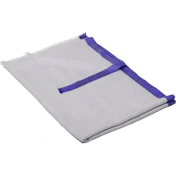 Šála Kašmírská vlněná pašmína exclusive s hedvábím světle šedá s modrou