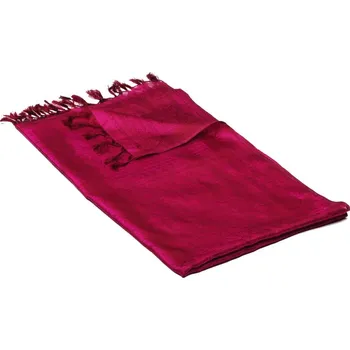 Šála Hedvábná šála z Váránasí tmavě hnědofialová s magentou