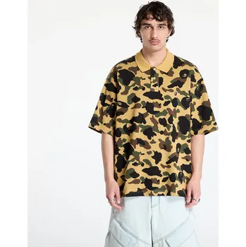 Pánské tričko Tričko A BATHING APE 1St Camo Jacquard Relaxed Fit Polo Shirt UNISEX Yellow L