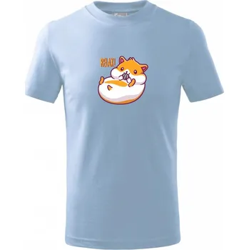 Křeček relax - Tričko dětské bavlněné - 98 cm / 2 roky ( Pyžamově světlá modrá )