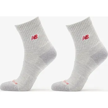 Ponožky New Balance Active Premium Crew Quarter 2-Pack Athletic Grey XL
