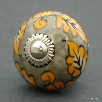 Nábytkové kování Nábytková úchytka šedá s kresbou4 cm - knopka