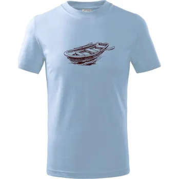 Chlapecké tričko Loďka bez rybáře - Tričko dětské bavlněné - 98 cm / 2 roky ( Pyžamově světlá modrá )