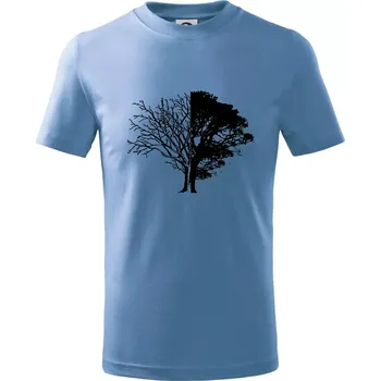 Chlapecké tričko Life And Death tree - Tričko dětské bavlněné - 98 cm / 2 roky ( Pyžamově světlá modrá )