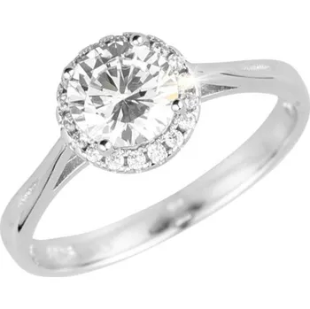 Prsten Stříbrný prsten luxusní se zirkony bílý 15008.1 crystal 60