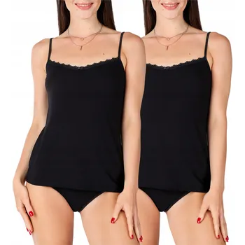 Bellivalini Dámský top s krajkou 2-balení viskóza BLV50-219 Černá S