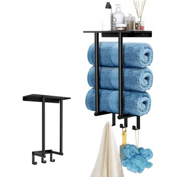 Držák na ručník Tyč na kolíčky Bedee černá