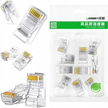 Síťový kabel Zástrčky RJ45 Ugreen 50961 8P8C kat. 6 průhledné 10 ks