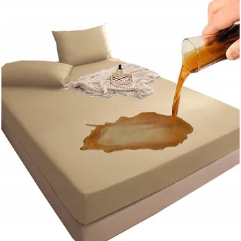 Prostěradlo Prostěradlo nepromokavé s gumou bavlna 180x200 cm NEPROMOKAVÉ béžové