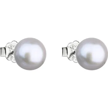 Náušnice Leru Stříbrné náušnice s přírodní perlou 8-8,5mm a 6,5-7mm 2 varianty Náušnice: šedá 8-8,5mm