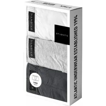 Boxerky ATLANTIC Šortky 3MH-007 bavlna 3 kusy čer/mod/šedá XL