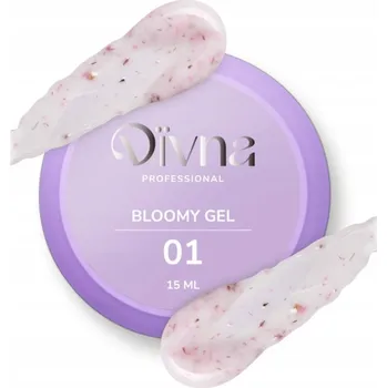 Lak na nehty Stavební gel DIVNA Bloomy Gel 01 15ml s kvítky na nehty