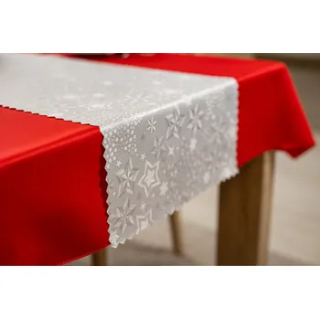 ubrus Luxusní Vánoční běhoun na stůl s hvězdami - stříbrný SW30 Rozměr běhounu (šířka x délka): 40x110cm