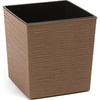 Květináč Čtvercový květináč pod Vánoční stromek - hnědý