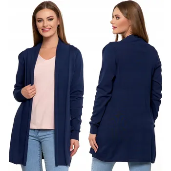 Dámský svetr DLOUHÝ DÁMSKÝ KARDIGAN ELEGANTNÍ SVETR KLASICKÝ PŘEHOZ MORAJ 2XL/3XL