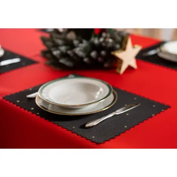 prostírání Luxusní Vánoční prostírání na stůl s vločkami černo-zlaté SW27- sada 2 kusy
