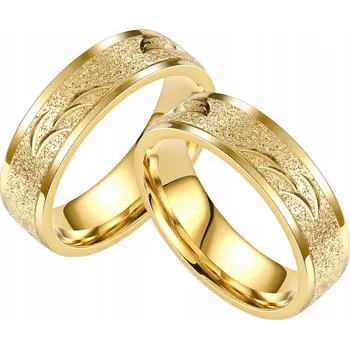 Prsten SADA OBRUČEK PRO PÁR PRSTENY UNISEX ZLATÉ LESKLÉ OBRUČKY