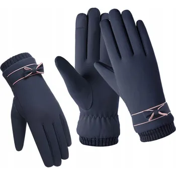 Rukavice Dámské zimní rukavice teplé s mašlička, dotykové pro telefon, elegantní