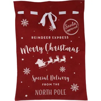 Vánoční dekorace H&L Pytel na vánoční dárky 70x100cm, červený