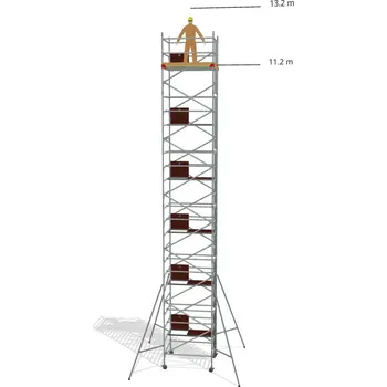 Lešení Hliníkové lešení Klasiko - výška 13,2 m - 1,8 m x 1,45 m (d/š)