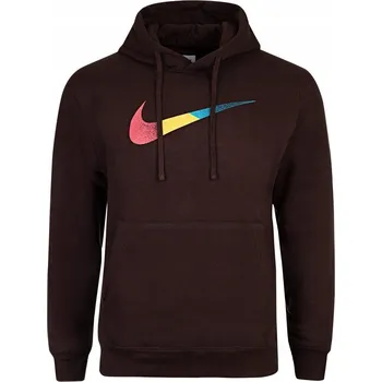 Pánská mikina Nike pánská tepláková mikina hnědá s kapucí klokanka sportovní DM2394-237 XL