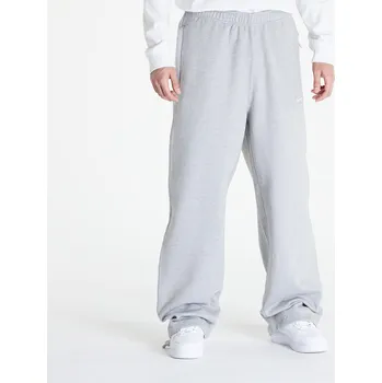 Tepláky Nike Solo Swoosh Men's Open-Hem Brushed-Back Fleece Pants Dk Grey Heather/ White XXL