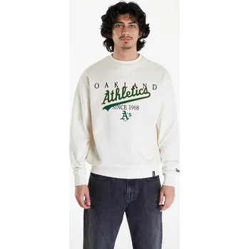 Pánská mikina Mikina New Era Oakland Athletics MLB Lifestyle Crew Neck Sweatshirt UNISEX Off White/ Dark Green XL