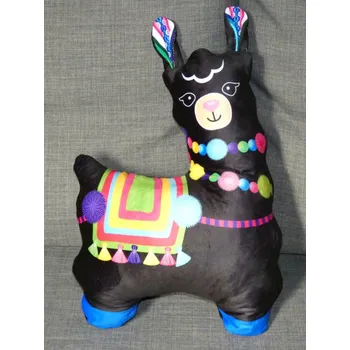 Dekorativní polštářek Polštář lama (černý, 35x45 cm)