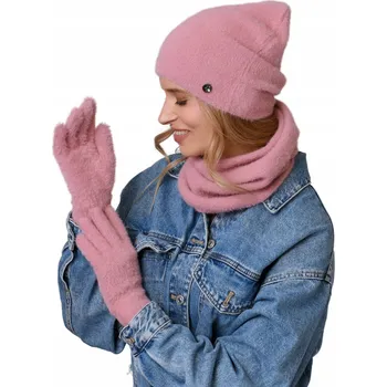 Čepice Alur sada: čepice, nákrčník (rolák) a rukavice, univerzální velikost, růžová