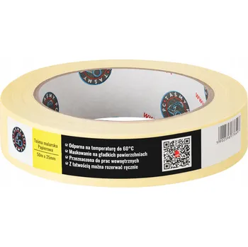 Maskovací papírová malířská páska 50 m x 25 mm, žlutá