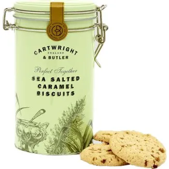 Cartwright & Butler Sea Salted Caramel Biscuits Sušenky se slaným karamelem v plechovce, 200 g