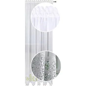 Záclona HOTOVÁ ZÁCLONA S GUIPURE 200x250 HLADKÁ NA BALKON