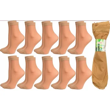 Dámské ponožky Ponožky punčochové ponožky tenké kotníkové ponožky LYCRA 35-42 BÉŽOVÉ 10 párů