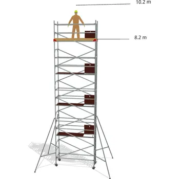 Lešení Hliníkové lešení Klasiko - výška 10,2 m - 2,5 m x 0,85 m (d/š)