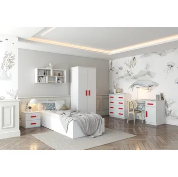 Dětský pokoj Idzczak Dětský pokoj Smyk I - sestava C bílá Vyber barvu: Červená