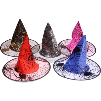 Klobouk Ptákoviny CB Klobouk čarodějnický s pavouky Barva: stříbrná