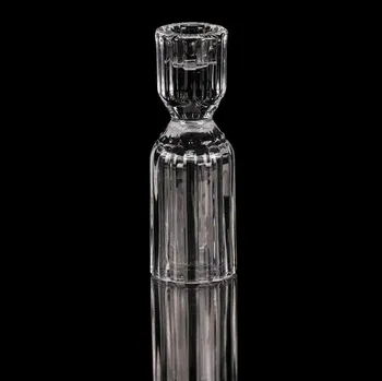 Svícen Svícen skleněný 14,5 cm na kónickou svíčku, čirá