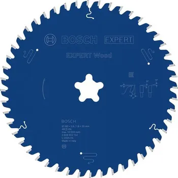 Pilový kotouč Bosch Pilový kotouč EXPERT Wood, 190&nbsp;×&nbsp;2,6/1,6&nbsp;×&nbsp;FF&nbsp;mm, T48 Professional (2608902154)