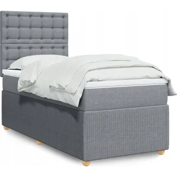 Ložnice Čalouněná jednolůžková postel VidaXL 90x190 cm, odstíny šedé