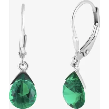 Náušnice Preciosa Stříbrné náušnice Clematis s kubickou zirkonií Preciosa, emerald