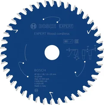 Pilový kotouč Bosch Pilový kotouč EXPERT Wood cordless, 140&nbsp;×&nbsp;1,8/1,3&nbsp;×&nbsp;20&nbsp;mm, T42 Professional (2608902140)