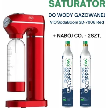 Výrobník sody Výrobník Sody ViO SodaBoom SD-7006 Red + 2 bombičky CO2 425 g v balení